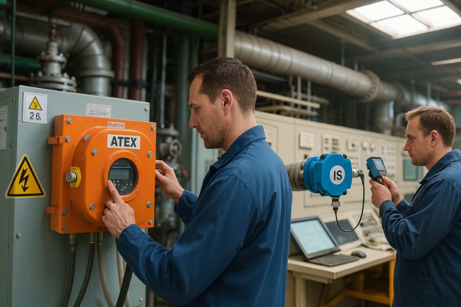 Engineer inspecting ATEX